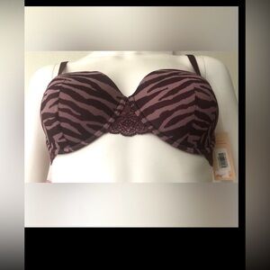 ThirdLove UnderWire bra Demi Lace Zebra Pattern in Brown color Size 34A-1/2  NWT